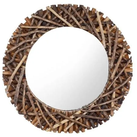 Espejo de pared redondo teca 60 cm de vidaXL, Espejos - Ref: Foro24-288802, Precio: 101,99 €, Descuento: %