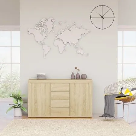 Aparador madera contrachapada color roble Sonoma 120x36x69 cm de vidaXL, Aparadores - Ref: Foro24-801844, Precio: 115,29 €, D...