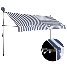 Toldo manual retráctil con LED azul y blanco 350 cm de vidaXL, Toldos - Ref: Foro24-145846, Precio: 99,67 €, Descuento: %