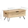 Baúl madera maciza de mango 90x40x45 cm de vidaXL, Baúles de almacenamiento - Ref: Foro24-289635, Precio: 177,02 €, Descuento: %