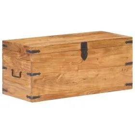 Baúl de madera maciza de acacia 90x40x40 cm de vidaXL, Baúles de almacenamiento - Ref: Foro24-289641, Precio: 199,63 €, Descu...