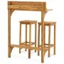 Juego de bar de balcón 3 piezas madera maciza de acacia de vidaXL, Conjuntos de jardín - Ref: Foro24-310254, Precio: 155,41 €...