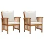 Garden chairs with cushions 2 units solid acacia wood by vidaXL, Garden chairs - Ref: Foro24-310257, Price: 197,52 €, Discoun...