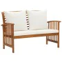 Banco de jardín con cojines 119 cm madera maciza de acacia de vidaXL, Bancos de jardín - Ref: Foro24-310260, Precio: 161,20 €...