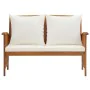 Banco de jardín con cojines 119 cm madera maciza de acacia de vidaXL, Bancos de jardín - Ref: Foro24-310260, Precio: 161,20 €...