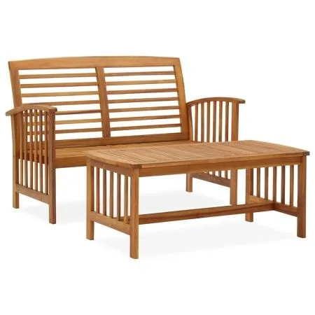 Juego de muebles de jardín 2 piezas madera maciza de acacia de vidaXL, Conjuntos de jardín - Ref: Foro24-310262, Precio: 180,...