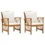 Garden chairs with cushions 2 units solid acacia wood by vidaXL, Garden chairs - Ref: Foro24-310267, Price: 200,28 €, Discoun...