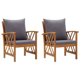 Sillas de jardín con cojines 2 unidades madera maciza acacia de vidaXL, Sillas de jardín - Ref: Foro24-310268, Precio: 186,62...
