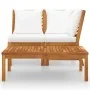 Garden furniture 3 pcs solid acacia wood cream cushions by vidaXL, Modular outdoor sofas - Ref: Foro24-311834, Price: 249,68 ...