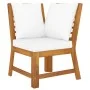 Garden furniture 3 pcs solid acacia wood cream cushions by vidaXL, Modular outdoor sofas - Ref: Foro24-311834, Price: 249,68 ...