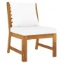 Garden furniture 3 pcs solid acacia wood cream cushions by vidaXL, Modular outdoor sofas - Ref: Foro24-311834, Price: 249,68 ...