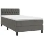 Box spring bed with mattress and LED dark gray velvet 100x200 cm by vidaXL, Beds and slatted bases - Ref: Foro24-3134568, Pri...