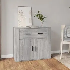 Aparador de madera contrachapada gris Sonoma 80x33x70 cm de vidaXL, Aparadores - Ref: Foro24-816574, Precio: 91,32 €, Descuen...
