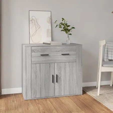 Aparador de madera contrachapada gris Sonoma 80x33x70 cm de vidaXL, Aparadores - Ref: Foro24-816574, Precio: 91,32 €, Descuen...