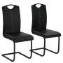 Sillas de comedor voladizas 2 unidades cuero sintético negro de vidaXL, Sillas de comedor - Ref: Foro24-246193, Precio: 153,8...