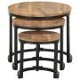 Mesitas auxiliares 3 Piezas madera de mango rugosa de vidaXL, Mesas auxiliares - Ref: Foro24-320686, Precio: 107,70 €, Descue...