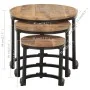 Mesitas auxiliares 3 Piezas madera de mango rugosa de vidaXL, Mesas auxiliares - Ref: Foro24-320686, Precio: 107,70 €, Descue...