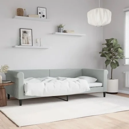 Sofá cama terciopelo gris claro 90x200 cm de vidaXL, Camas y somieres - Ref: Foro24-354244, Precio: 189,53 €, Descuento: %