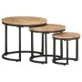 Mesitas auxiliares 3 Piezas madera de mango rugosa de vidaXL, Mesas auxiliares - Ref: Foro24-320686, Precio: 107,70 €, Descue...