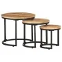 Mesitas auxiliares 3 Piezas madera de mango rugosa de vidaXL, Mesas auxiliares - Ref: Foro24-320686, Precio: 107,70 €, Descue...