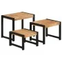 Mesas apilables 3 uds madera maciza con acabado de sheesham de vidaXL, Mesas auxiliares - Ref: Foro24-321552, Precio: 123,23 ...
