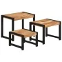 Mesas apilables 3 uds madera maciza con acabado de sheesham de vidaXL, Mesas auxiliares - Ref: Foro24-321552, Precio: 123,23 ...