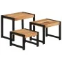 Stackable tables 3 units solid wood with sheesham finish by vidaXL, Side tables - Ref: Foro24-321552, Price: 123,23 €, Discou...