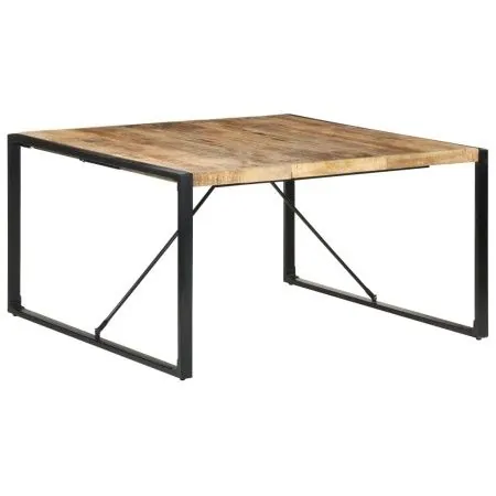 Mesa de comedor madera de mango rugosa 140x140x75 cm de vidaXL, Mesas de cocina y de comedor - Ref: Foro24-321572, Precio: 26...