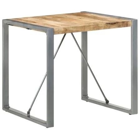 Mesa de comedor madera de mango rugosa 80x80x75 cm de vidaXL, Mesas de cocina y de comedor - Ref: Foro24-321603, Precio: 153,...