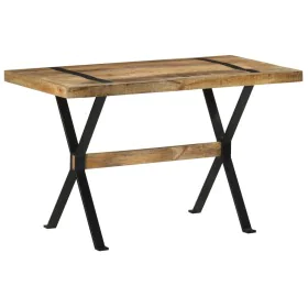 Mesa de comedor madera de mango rugosa 120x60x76 cm de vidaXL, Mesas de cocina y de comedor - Ref: Foro24-321604, Precio: 201...
