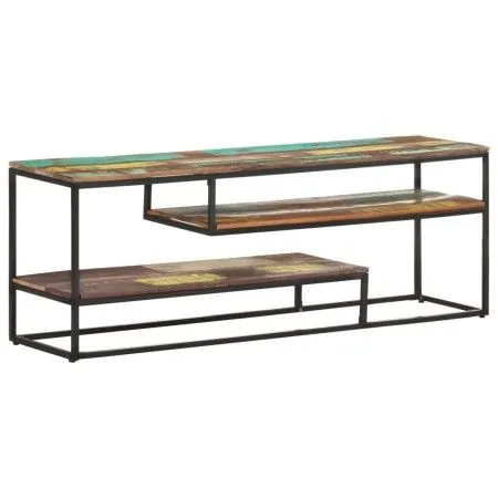 Mueble para TV de madera maciza reciclada 130x30x45 cm de vidaXL, Muebles TV - Ref: Foro24-321624, Precio: 93,38 €, Descuento: %