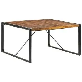 Mesa de comedor madera maciza con acabado sheesham 140x140x75cm de vidaXL, Mesas de cocina y de comedor - Ref: Foro24-321574,...