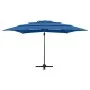 Sombrilla de 4 niveles con poste de aluminio azul 250x250 cm de vidaXL, Sombrillas - Ref: Foro24-313827, Precio: 193,08 €, De...