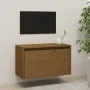 Armario de pared madera maciza de pino marrón miel 60x30x35 cm de vidaXL, Estantes y estanterías - Ref: Foro24-813451, Precio...