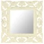 Espejo tallado a mano madera maciza de mango blanco 50x50 cm de vidaXL, Espejos - Ref: Foro24-321641, Precio: 34,35 €, Descue...