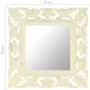 Espejo tallado a mano madera maciza de mango blanco 50x50 cm de vidaXL, Espejos - Ref: Foro24-321641, Precio: 34,35 €, Descue...