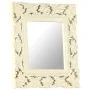 Espejo tallado a mano madera maciza de mango blanco 50x50 cm de vidaXL, Espejos - Ref: Foro24-321641, Precio: 34,35 €, Descue...