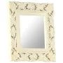 Espejo tallado a mano madera maciza de mango blanco 50x50 cm de vidaXL, Espejos - Ref: Foro24-321641, Precio: 34,35 €, Descue...