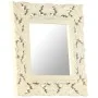 Espejo tallado a mano madera maciza de mango blanco 50x50 cm de vidaXL, Espejos - Ref: Foro24-321641, Precio: 34,35 €, Descue...
