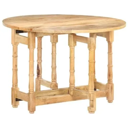 Mesa de comedor redonda de madera maciza de mango 110x76 cm de vidaXL, Mesas de cocina y de comedor - Ref: Foro24-321699, Pre...