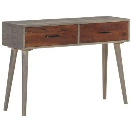 Mesa consola de madera maciza de mango gris 110x35x75 cm de vidaXL, Mesas auxiliares - Ref: Foro24-321807, Precio: 141,28 €, ...