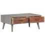 Mesa de centro madera maciza de mango rugosa gris 100x60x40 cm de vidaXL, Mesas de centro - Ref: Foro24-321808, Precio: 154,2...