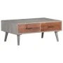 Mesa de centro madera maciza de mango rugosa gris 100x60x40 cm de vidaXL, Mesas de centro - Ref: Foro24-321808, Precio: 154,2...