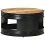 Mesa de centro madera maciza de mango rugosa negra 68x68x36 cm de vidaXL, Mesas de centro - Ref: Foro24-321931, Precio: 201,6...