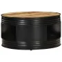 Mesa de centro madera maciza de mango rugosa negra 68x68x36 cm de vidaXL, Mesas de centro - Ref: Foro24-321931, Precio: 201,6...
