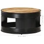 Mesa de centro madera maciza de mango rugosa negra 68x68x36 cm de vidaXL, Mesas de centro - Ref: Foro24-321931, Precio: 201,6...