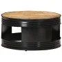 Mesa de centro madera maciza de mango rugosa negra 68x68x36 cm de vidaXL, Mesas de centro - Ref: Foro24-321931, Precio: 201,6...
