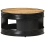 Mesa de centro madera maciza de mango rugosa negra 68x68x36 cm de vidaXL, Mesas de centro - Ref: Foro24-321931, Precio: 201,6...