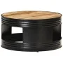 Mesa de centro madera maciza de mango rugosa negra 68x68x36 cm de vidaXL, Mesas de centro - Ref: Foro24-321931, Precio: 201,6...