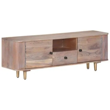Mueble de TV de madera maciza de acacia 118x30x40 cm de vidaXL, Muebles TV - Ref: Foro24-322684, Precio: 129,05 €, Descuento: %